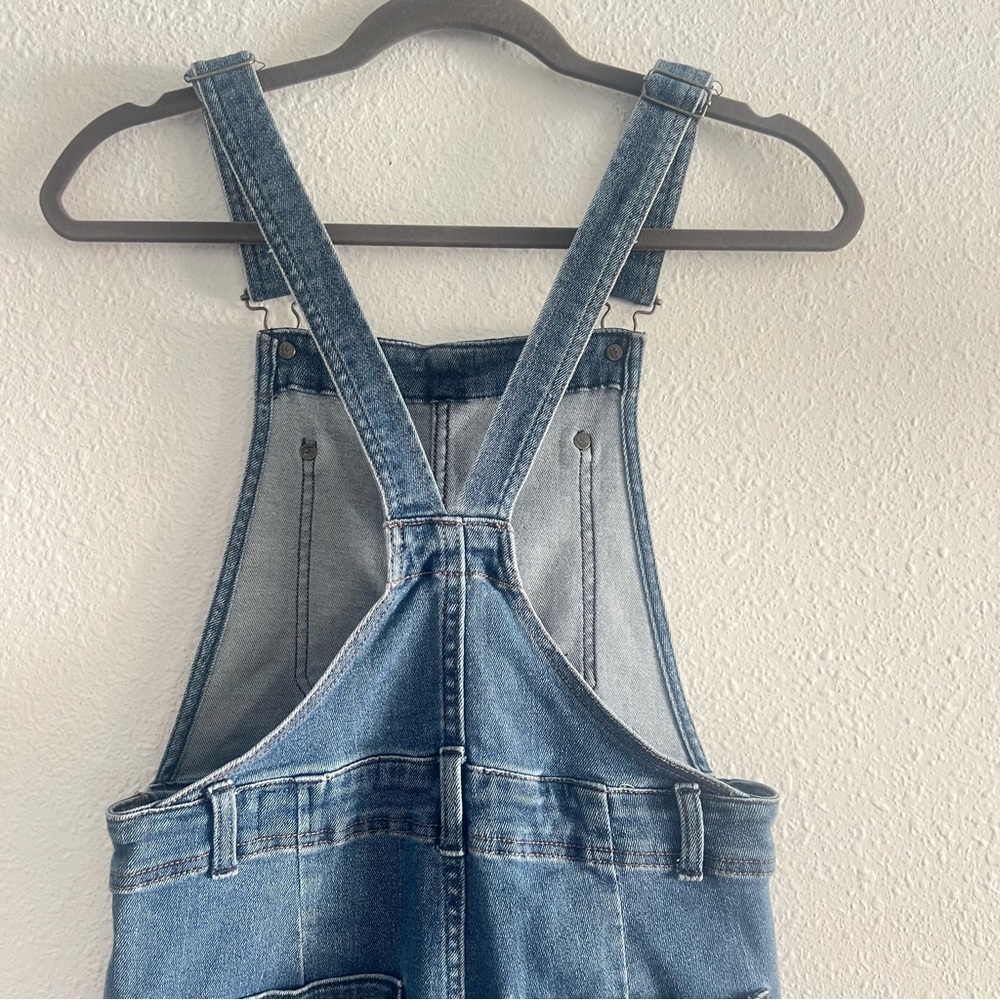 Free People We the Free Slim Ankle Denim Overalls Size 28 - Picture 8 of 13